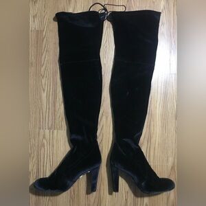 Stuart Weitzman Highland Black Suede Over-the-Knee Boots Size 9 US $485 retail
